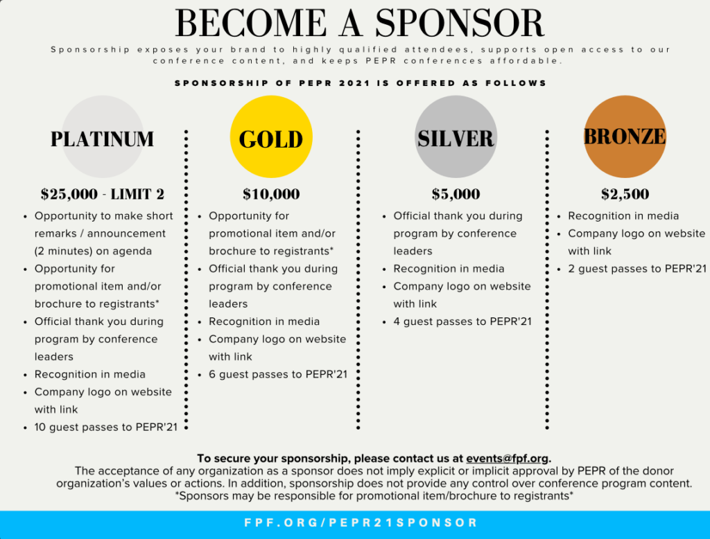 PEPR Sponsorship Packages