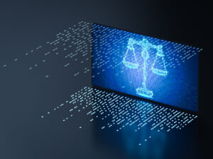 cyber,law,concept,with,3d,rendering,digital,screen,display,scale
