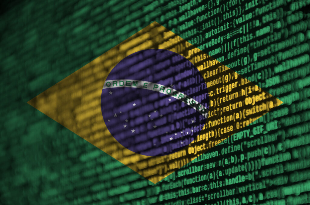 brazil,flag,is,depicted,on,the,screen,with,the,program