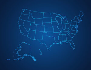 vector,map,of,united,states,of,america,(usa),abstract,blue