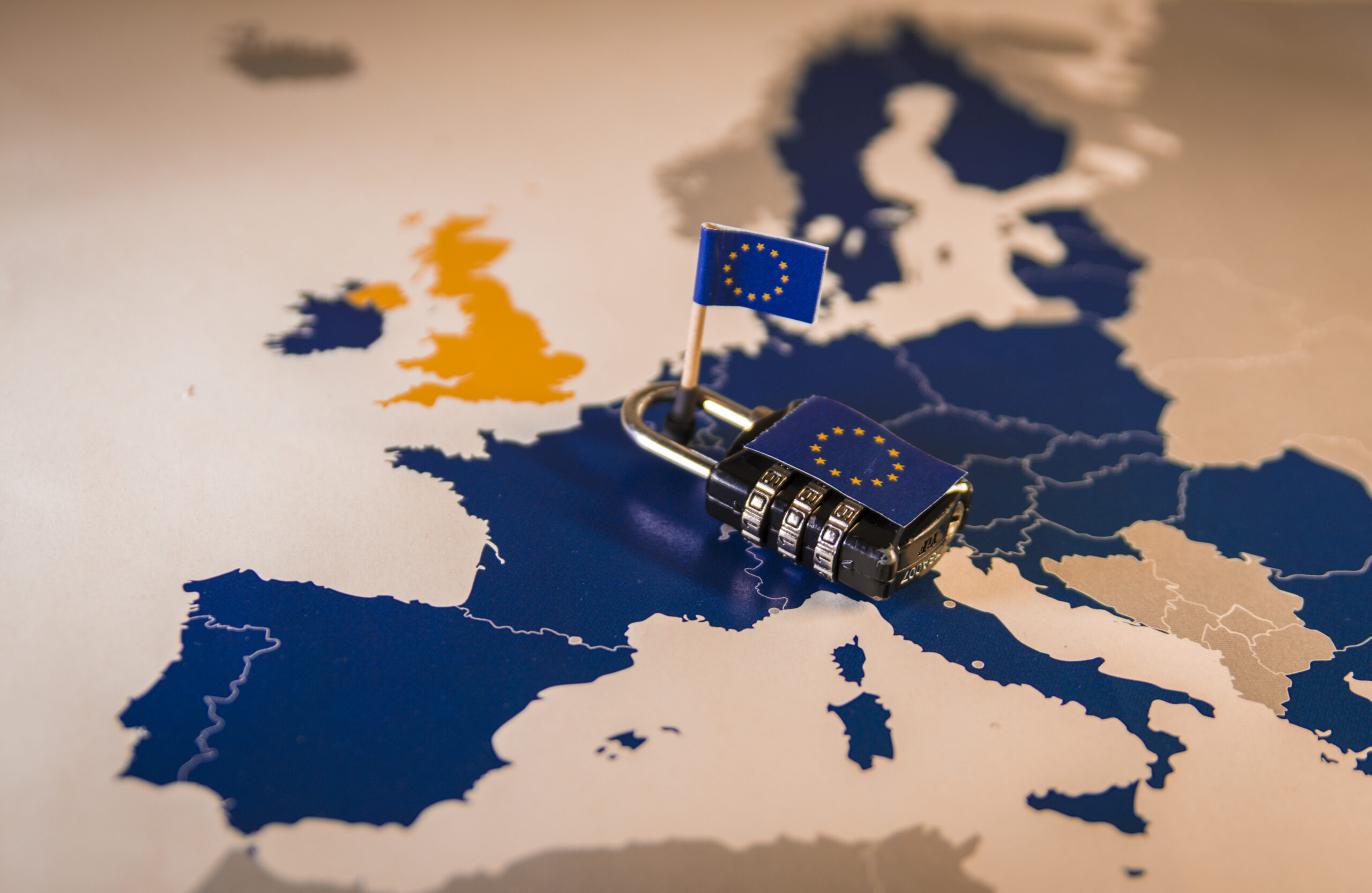 padlock,over,eu,map,,symbolizing,the,eu,general,data,protection