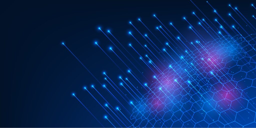 big,data,technology,abstract,background.,lines,rising,from,hexagonal,geometric