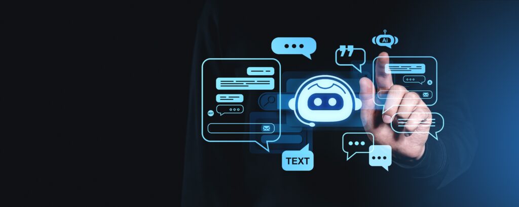 hand,interacting,with,glowing,ai,chatbot,icons,,futuristic,digital,interface,