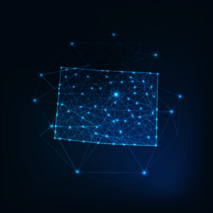 colorado,state,usa,map,glowing,silhouette,outline,made,of,stars