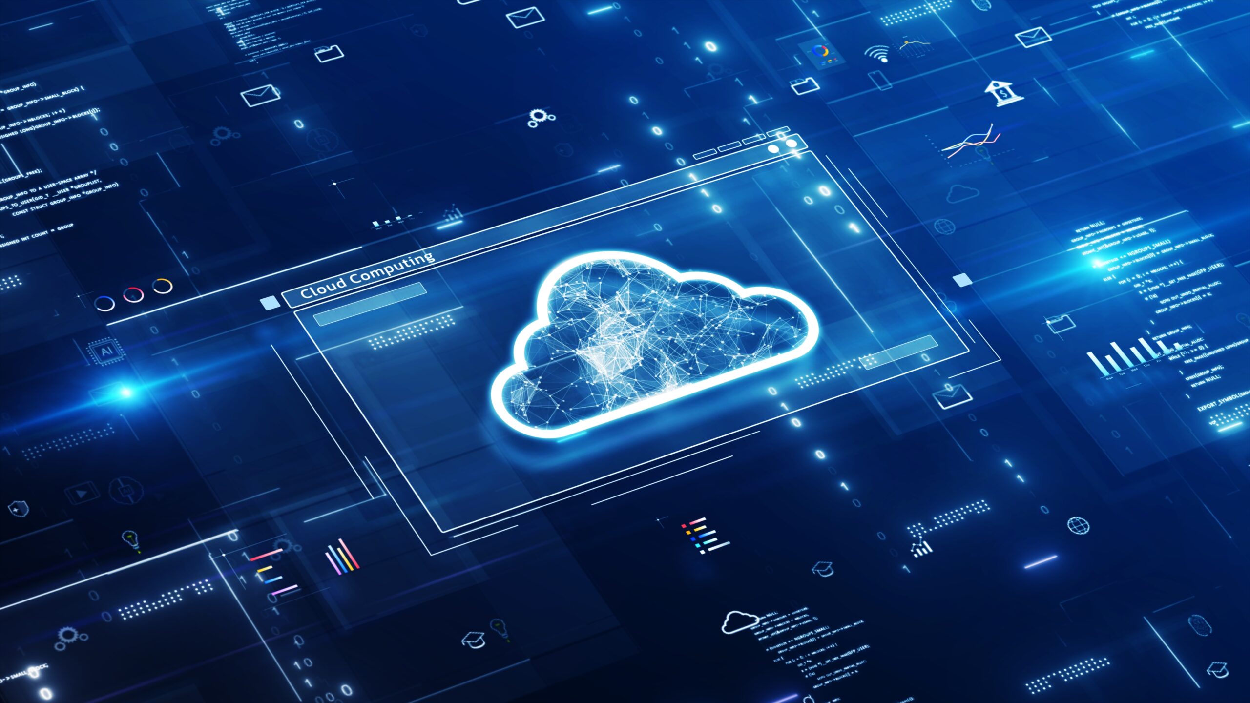cloud,computing,technology,concept.,glowing,icons,representing,database,storage,connection
