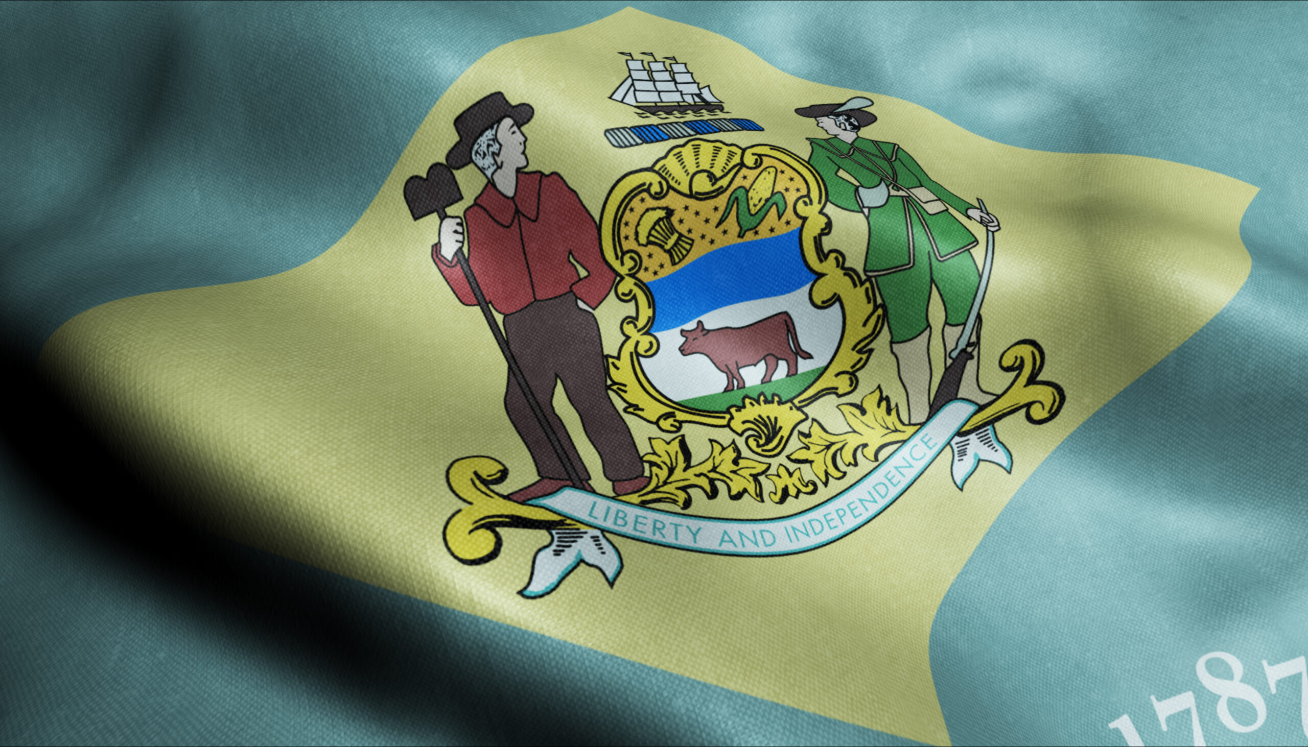 delaware,waving,flag,in,3d