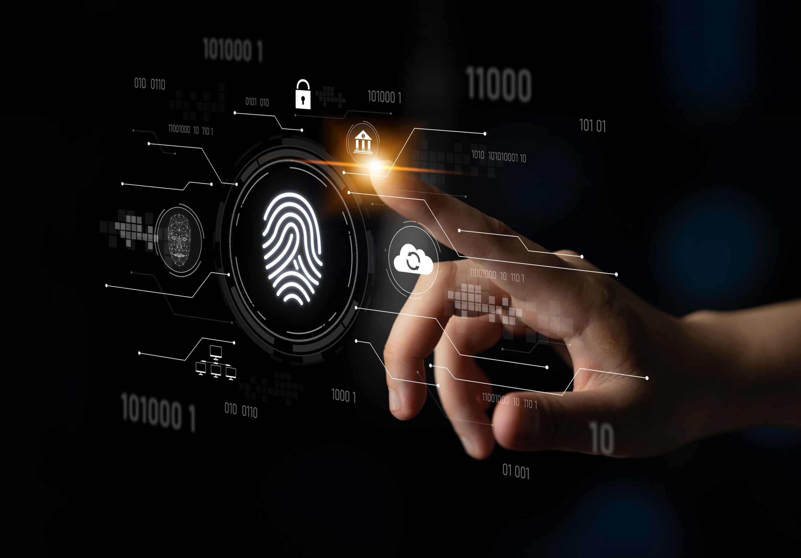 biometric,fingerprint,identification,and,cybersecurity,system,ensuring,secure,access,,identity